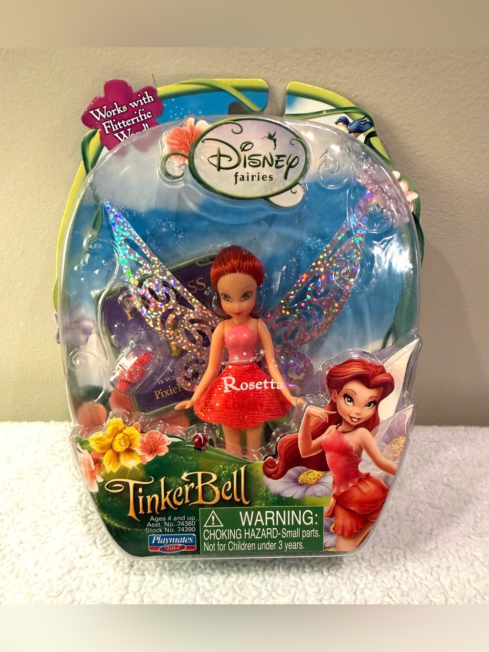 Disney Fairies Rosetta Doll 2009 Playmates NEW SEALED PixiePass Flutterific Wand